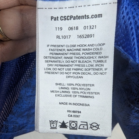 Columbia Windbreaker In Excellent Condition Size Medium Blue With Black Abstract - Picture 11 of 14